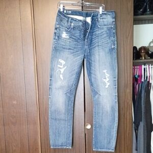 Women's Jean's Blue, Straight Tapered, Distressed, Upcycled, Streetswear,  GSTAR